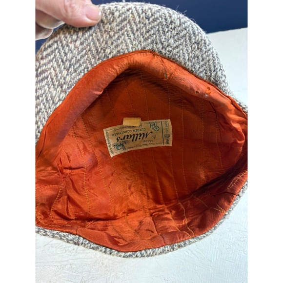 Millars Irish Wool Herringbone Tweed Flat Cap Hat Made in Ireland Men's - Picture 5 of 6